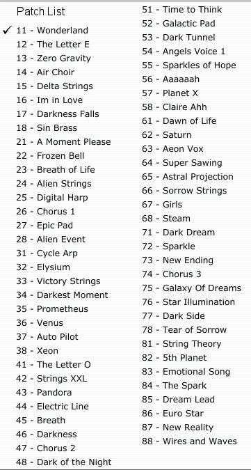 SAM 02 - Planetary Patch List